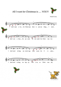 Bladmuziek/sheet music - All i want for christmas is you - mariah carey